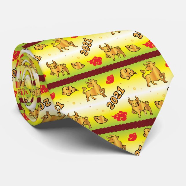 Chinese New Year of the Ox 2021 Neck Tie (Rolled)