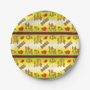 Chinese New Year of the Ox 2021 Paper Plates