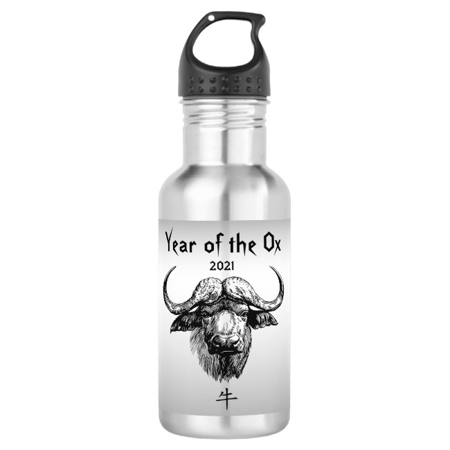 Chinese New Year of the Ox 2021 Water Bottle
