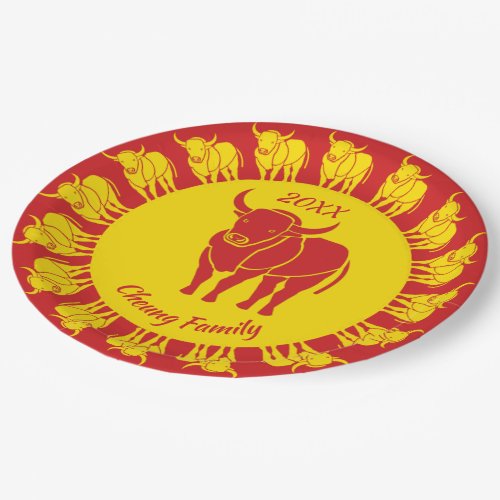 Chinese New Year of the Ox Paper Plates