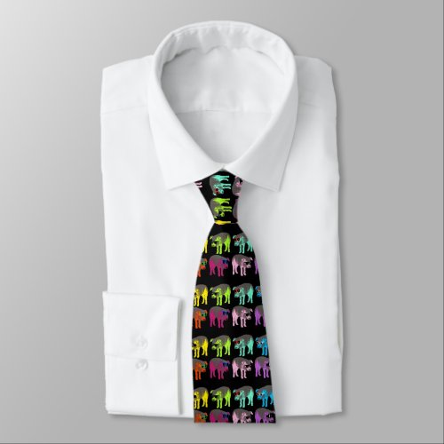 Chinese New Year of the Pig Birthday Pop colors T Neck Tie