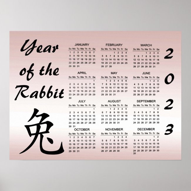 Chinese New Year of the Rabbit 2023 Calendar