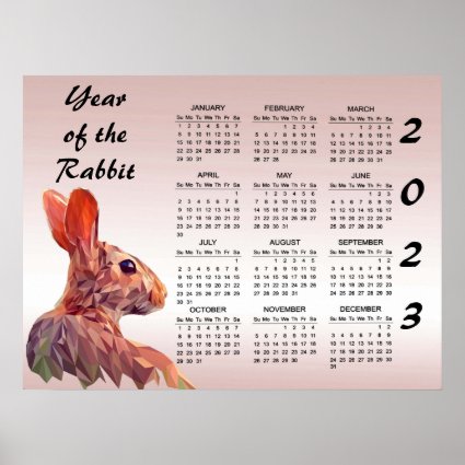 Chinese New Year of the Rabbit 2023 Calendar