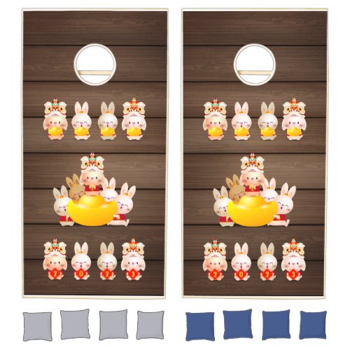 Chinese New Year of the Rabbit 2023 Decorations Cornhole Set