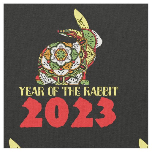 Chinese New Year of the Rabbit 2023 Fabric