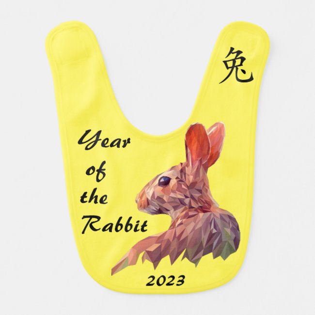 Chinese New Year of the Rabbit Baby Bib