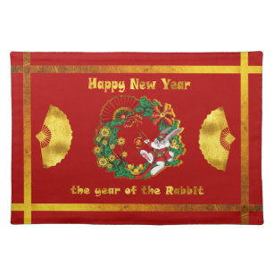 Chinese New Year of The Rabbit Cloth Placemat