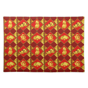 Chinese New Year of The Rabbit Pattern Cloth Placemat