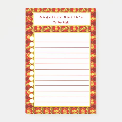 Chinese New Year of The Rabbit Pattern Post_it Notes