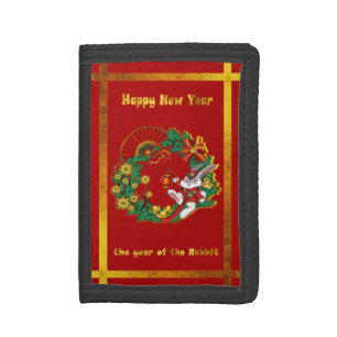 Chinese New Year of The Rabbit Tri-fold Wallet