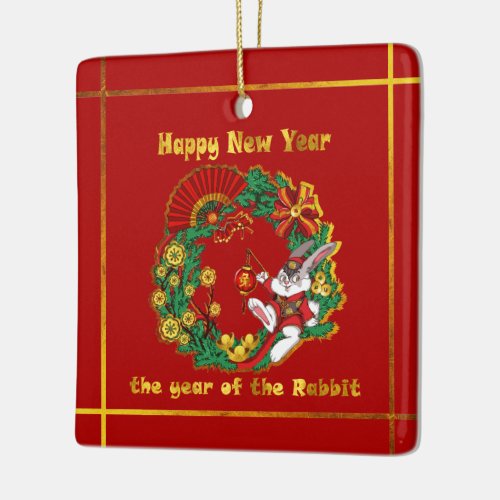 Chinese New Year of The RabbitCeramic Ornament