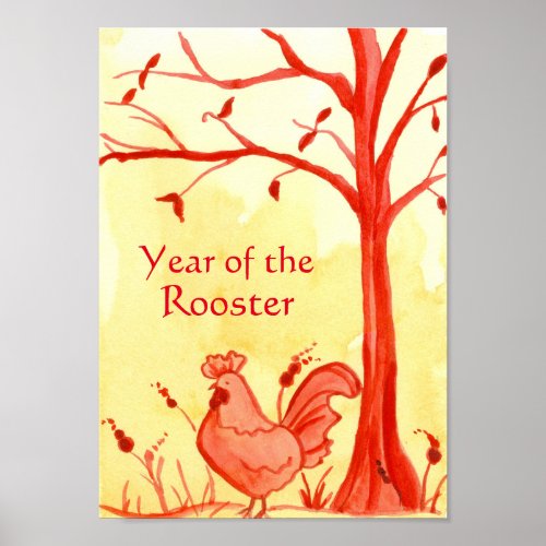 Chinese New Year of the Rooster Bird Chicken Poster