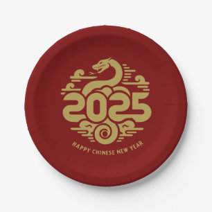 Chinese New Year of the Snake 2025 Family Potluck Paper Plates