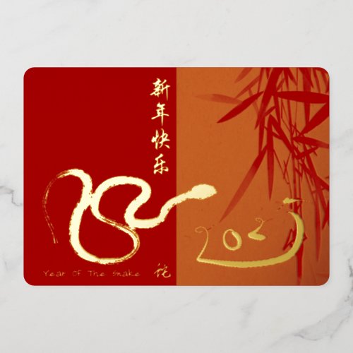 Chinese New Year of The Snake 2025 FGC Foil Holiday Card