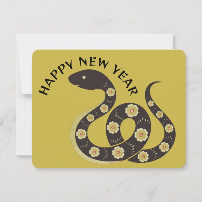 Chinese New Year of the Snake 2025 Flat Note Card (Front)
