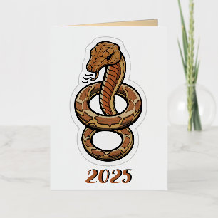 Chinese New Year Of The Snake 2025 Foil Greeting Card