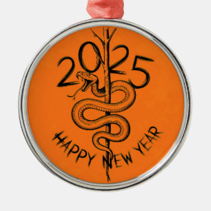 Chinese New year of the Snake 2025 Metal Ornament