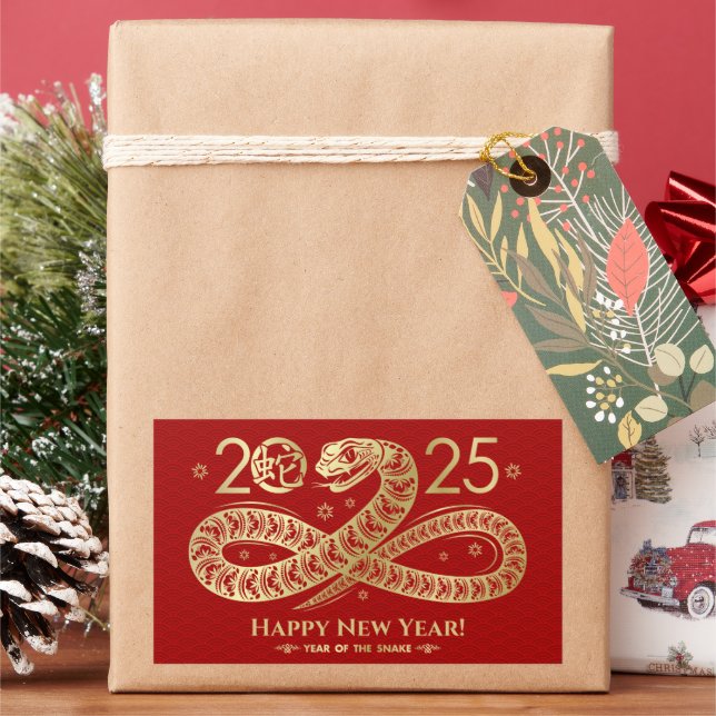Chinese New year of the Snake 2025 Rectangular Sticker (Holiday)