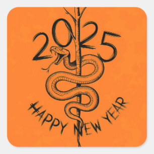 Chinese New year of the Snake 2025 Square Sticker