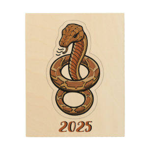 Chinese New Year Of The Snake 2025 Wood Wall Art