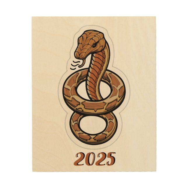 Chinese New Year Of The Snake 2025  Wood Wall Art (Front)