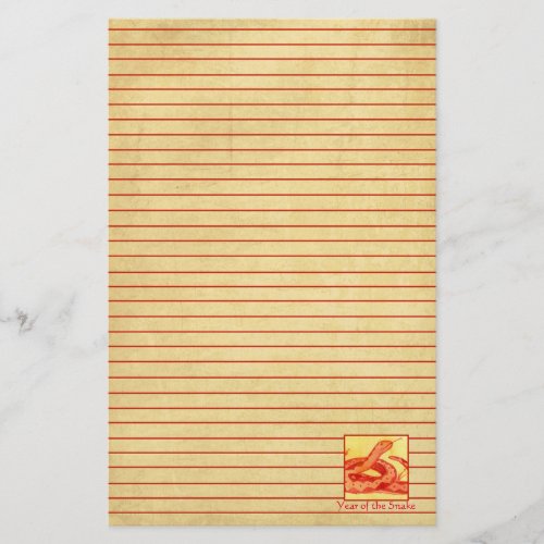 Chinese New Year of the Snake Red Lined Stationery