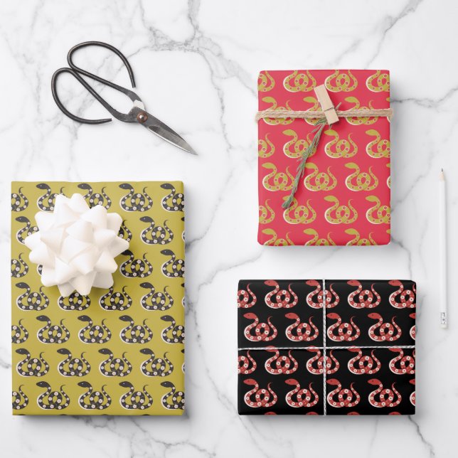 Chinese New Year of the Snake Wrapping Paper Sheets (Front)