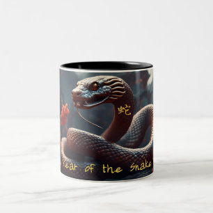 Chinese New Year of the Snake Zodiac Birthday M1 Two-Tone Coffee Mug