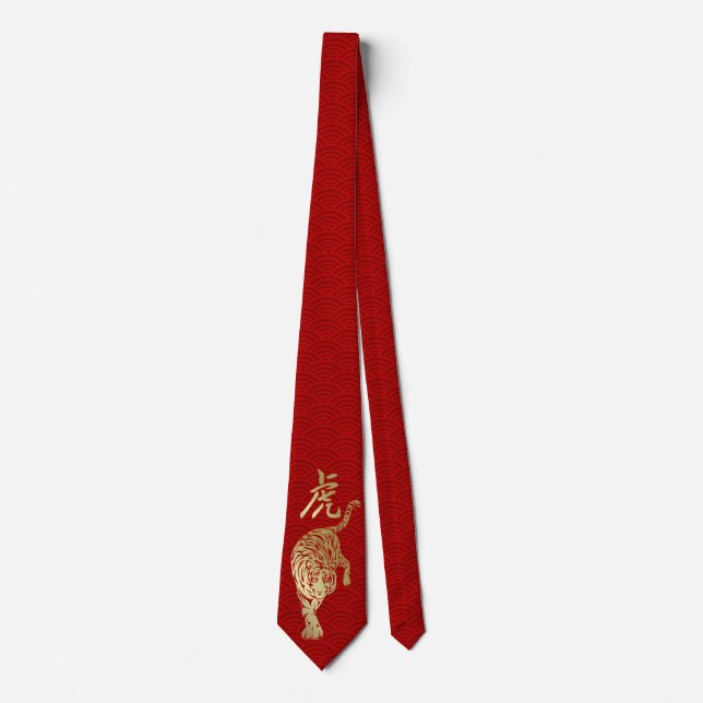 Chinese New Year of The tiger 2022 Neck Tie (Front)