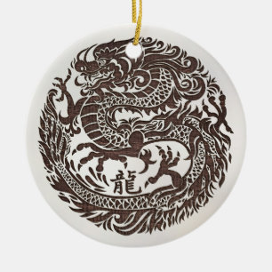 Chinese New year of the Wooden Dragon 2024 Ceramic Ornament