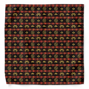 Chinese New Year of Tiger Red Check Pattern Bandana