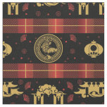 Chinese New Year of Tiger Red Check Pattern Fabric