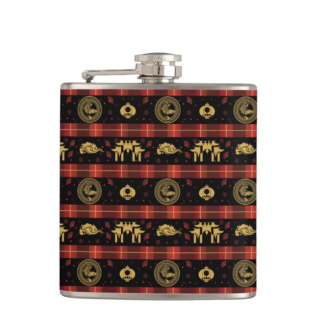 Chinese New Year of Tiger Red Check Pattern Flask (Front)
