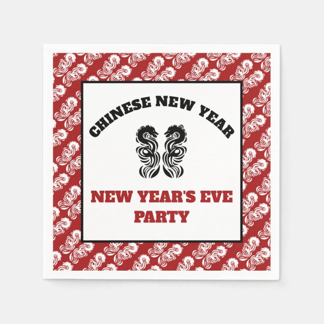 Chinese New Year Oriental Dragon Napkins (Front)