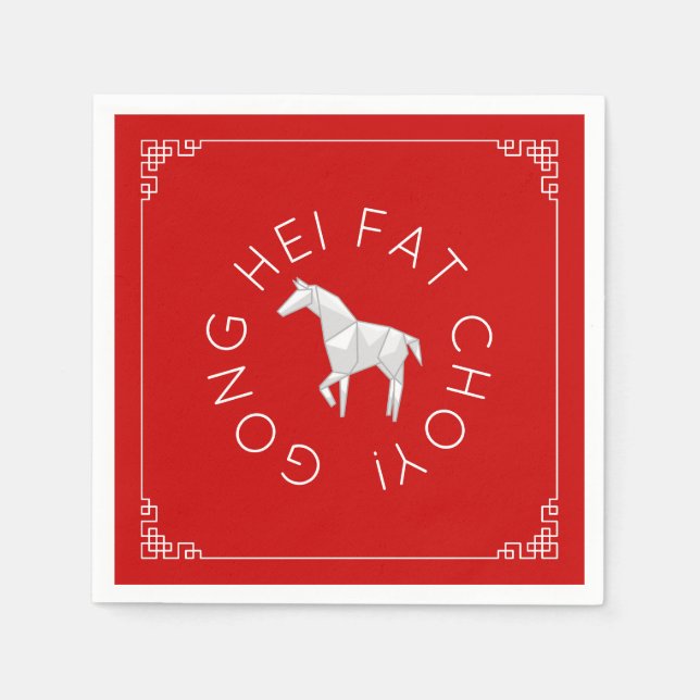 Chinese New Year Origami Horse Napkins (Front)