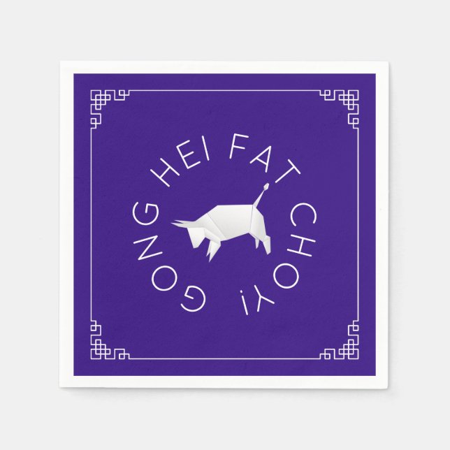 Chinese New Year Origami Ox Napkins (Front)