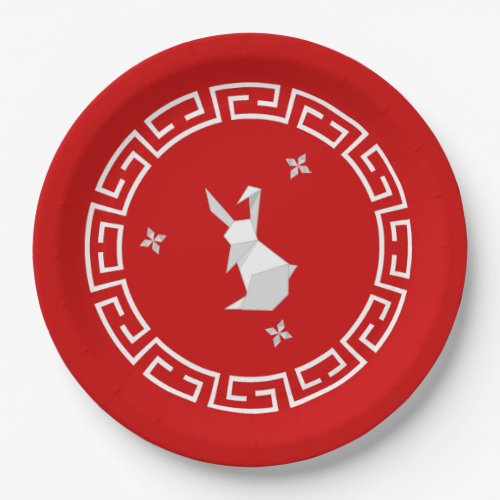 Chinese New Year Origami Rabbit  Stars Paper Plat Paper Plates