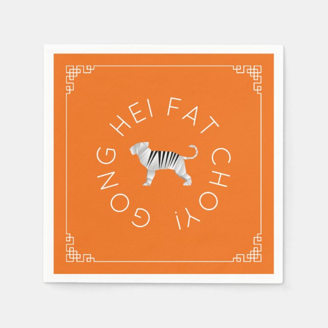 Chinese New Year Origami Tiger Napkins (Front)