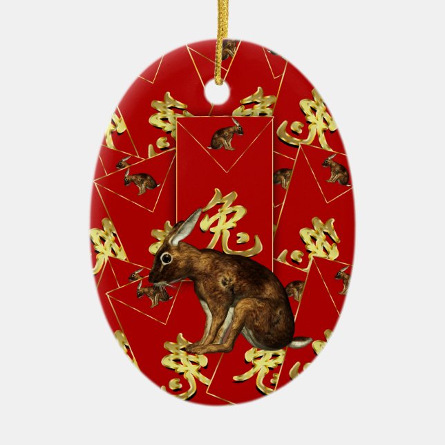 Chinese New Year Ornament - Year Of Rabbit / Hare (Front)