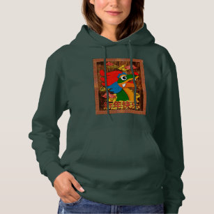 Chinese New Year Papercut Dragon Wood Red Gold Hoodie