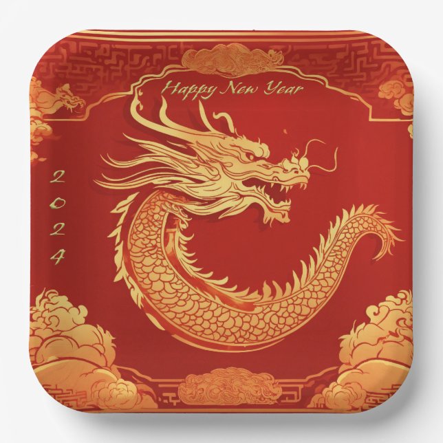 Chinese New Year Party Paper Plates (Front)