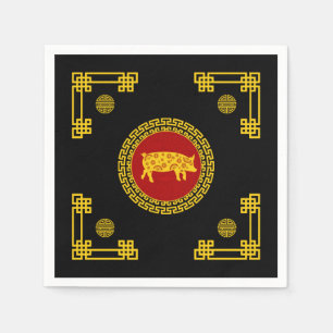 Chinese New Year Pig Ornament Napkins