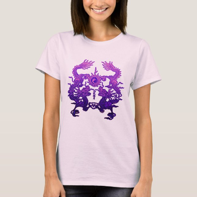CHINESE NEW YEAR Purple Dragons T-Shirt (Front)