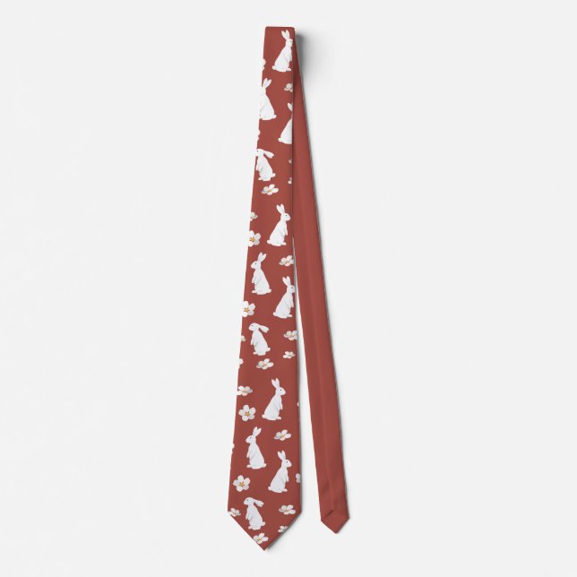 Chinese New Year Rabbit Pattern Neck Tie (Front)