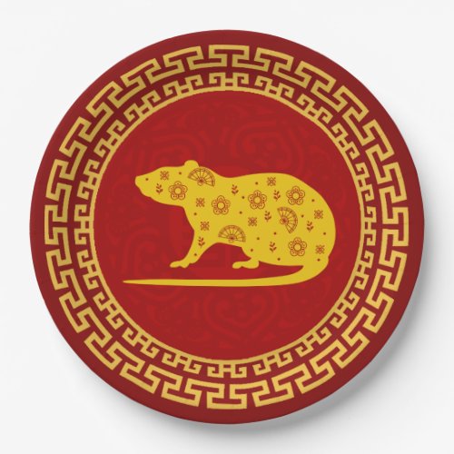 Chinese New Year Rat Ornament Paper Plates
