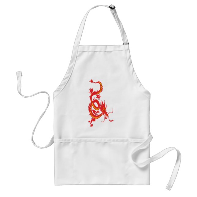 Chinese New Year Red Dragon Adult Apron (Front)