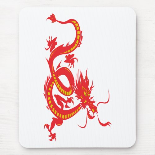 Chinese New Year Red Dragon Mouse Pad