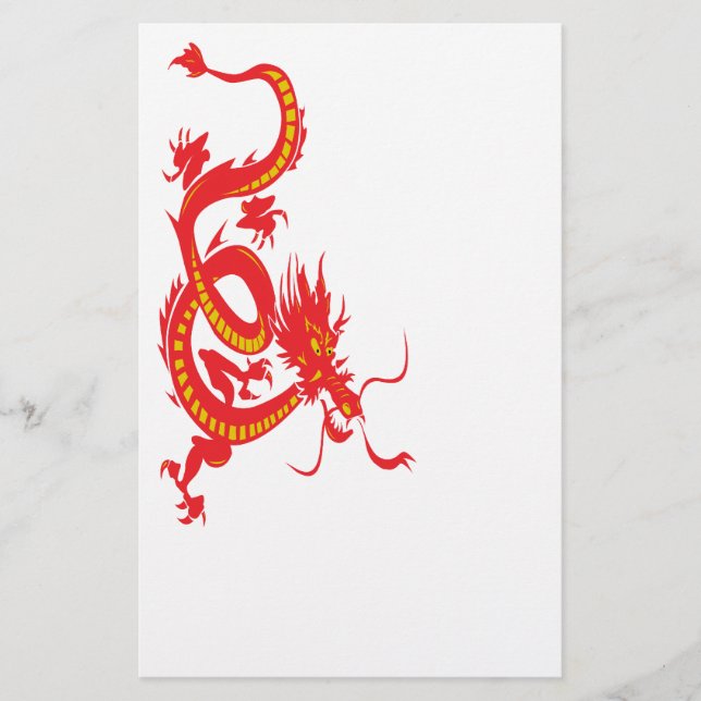 Chinese New Year Red Dragon Stationery (Front)