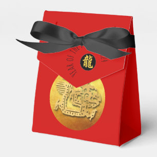 Chinese New Year Red Golden Dragon 2024 TFB Favor Boxes