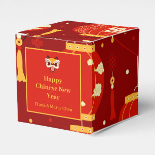 Chinese New Year Red Lanterns Favor Box